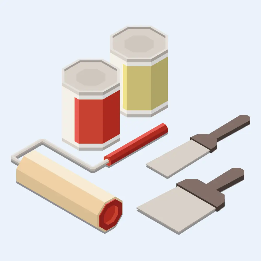 illustration d'ustensiles de peinture